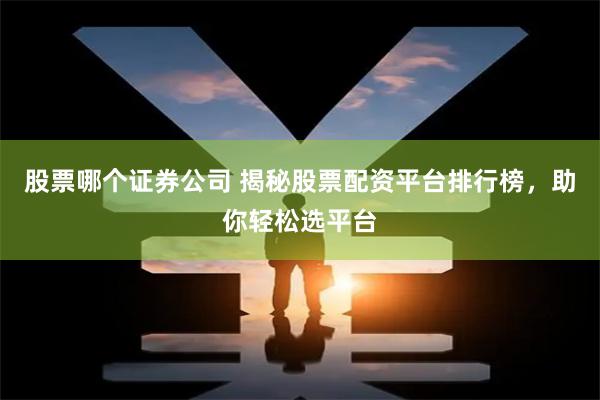 股票哪個證券公司 揭秘股票配資平臺排行榜，助你輕松選平臺